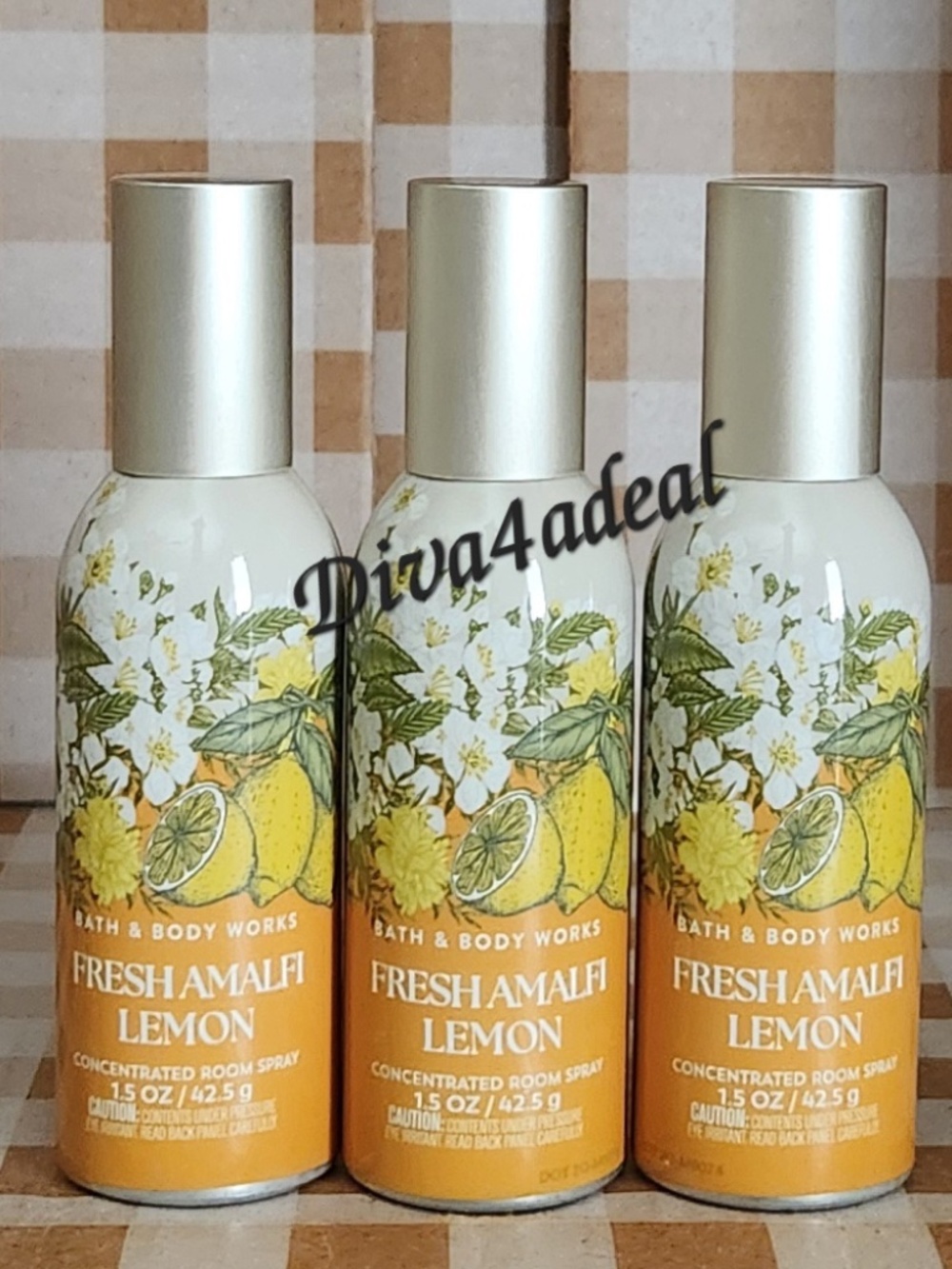 3X Bath & Body Works FRESH AMAFLI LEMON Concentrated Room Spray Bundle